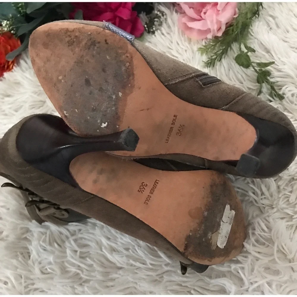 Plenty Tracy Reese Military Leather Buckle Booties​​​​​​